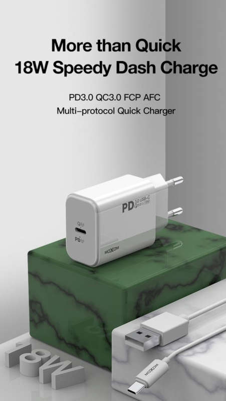 Moxom 3.0 Type-c USB-C PD Charging Adapter 18W - Easy trade