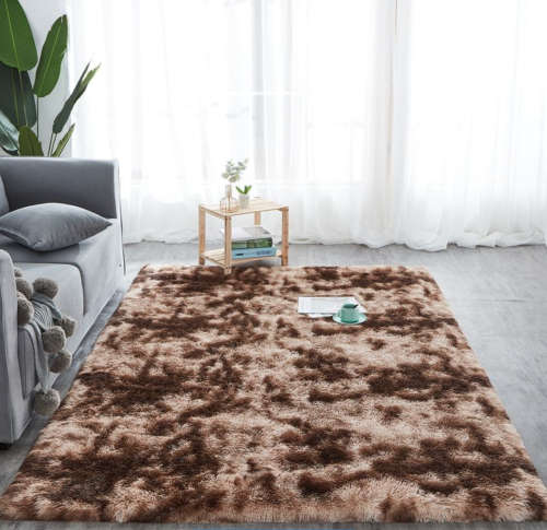 Light Rug Fluffy Carpet - Dark Brown 150CM X 200CM