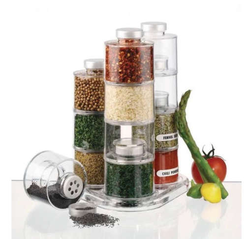 Spice Tower Stacking Bottles With Sifter Lids - Set Of 6