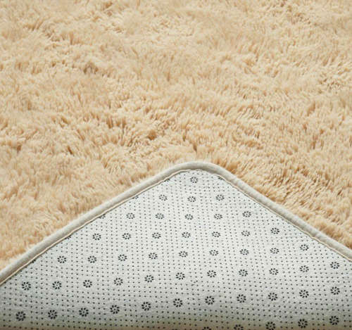 Light fluffy shaggy rug/carpet - Beige - 200CM X 150CM