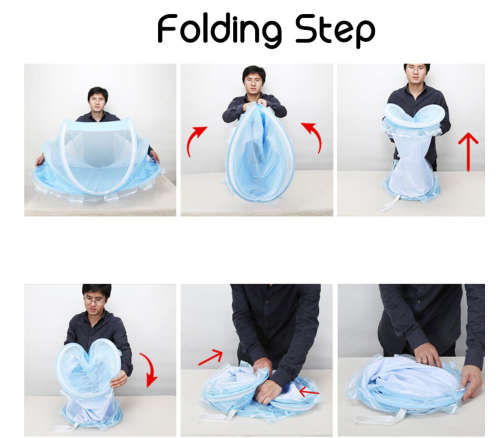 Foldable Portable Children Mosquito Nets Baby Bed - Blue