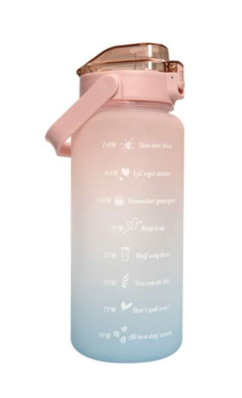 Water Bottle with Motivational Time Markers - 2L - LILAC PURPLE
