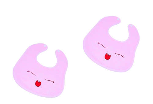 Knitwear Baby Feeding Napkin - Pink(Pack Of 2)