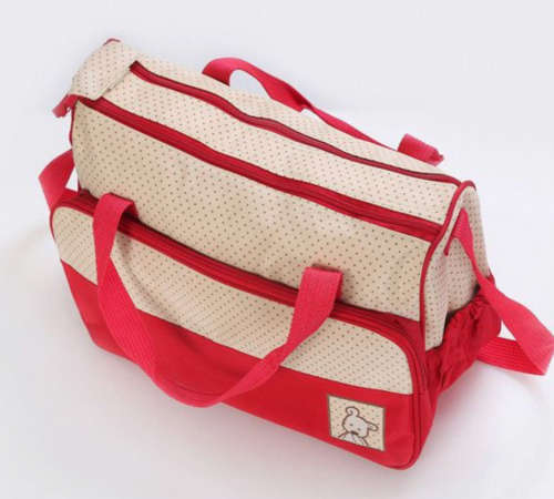Multifunctional Baby Changing Diaper Handbag 5 Piece Set - Brown