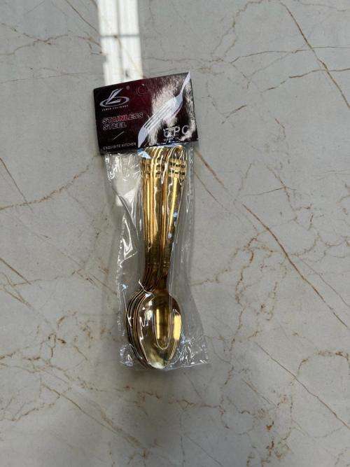Golden 18 PCS Cutlery Spoon and Fork Set - New