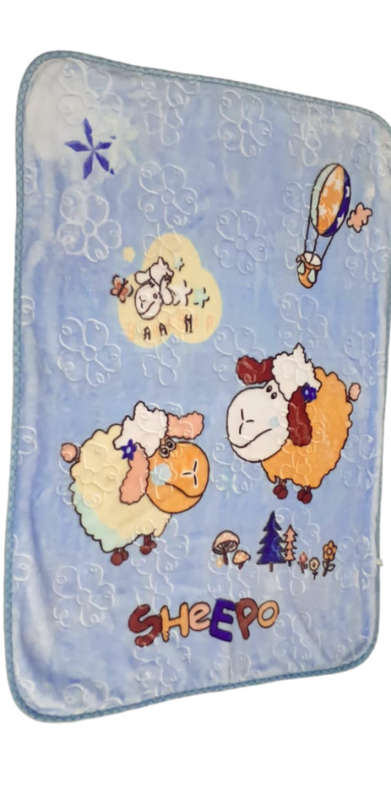 Baby Large Mink Blanket - Blue Sheep