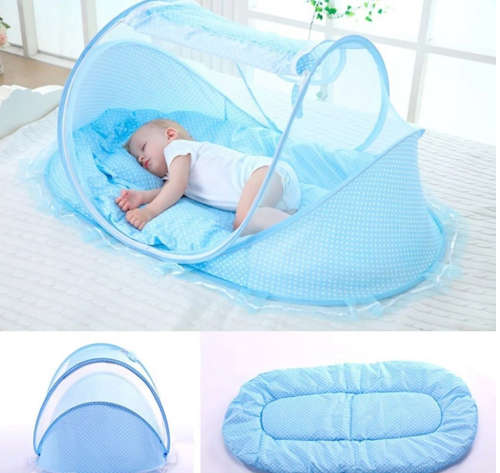 Foldable Portable Children Mosquito Nets Baby Bed - Blue
