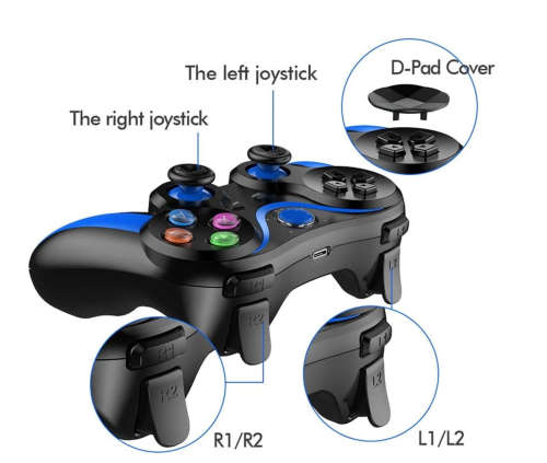 Wireless Bluetooth Gamepad Controller Joystick For Android - PS3 - RED