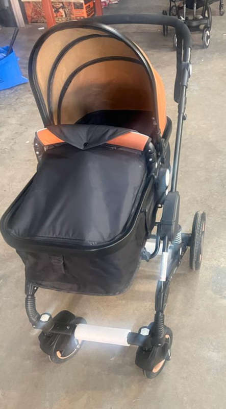 Belecoo 3 in 1 Baby Stroller Pram With Car Seat - Brown and Black