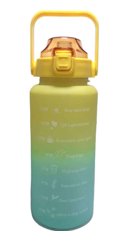 Water Bottle with Motivational Time Markers - 2L