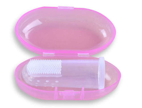 Soft Baby Silicone Finger Toothbrush - Blue