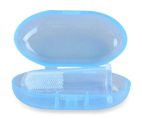 Soft Baby Silicone Finger Toothbrush - Blue