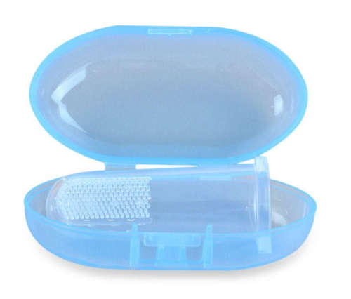 Soft Baby Silicone Finger Toothbrush - Blue