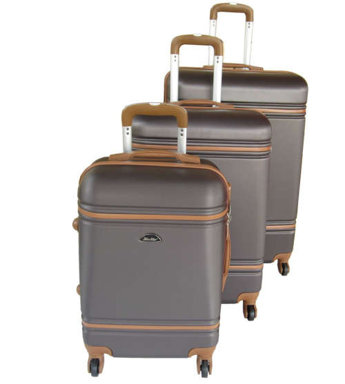 3 Piece Travel Luggage Bag Set - Dark Brown