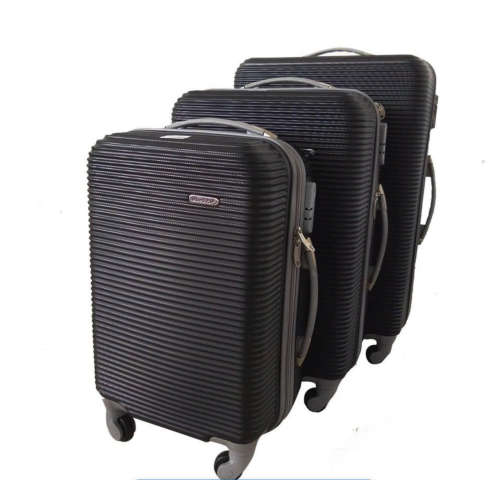 Hard Outer Shell Travel Luggage Set - 3 Piece - Black - Brand New