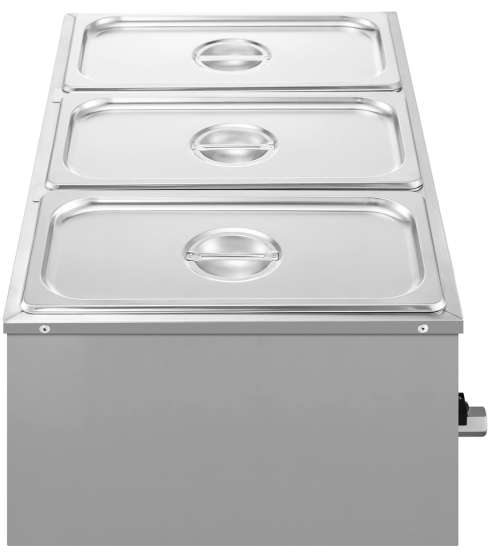 Commercial Food Warmer 3 Tray Electric Food Warmer 1500W Stainless Steel Buffet Food Warmer