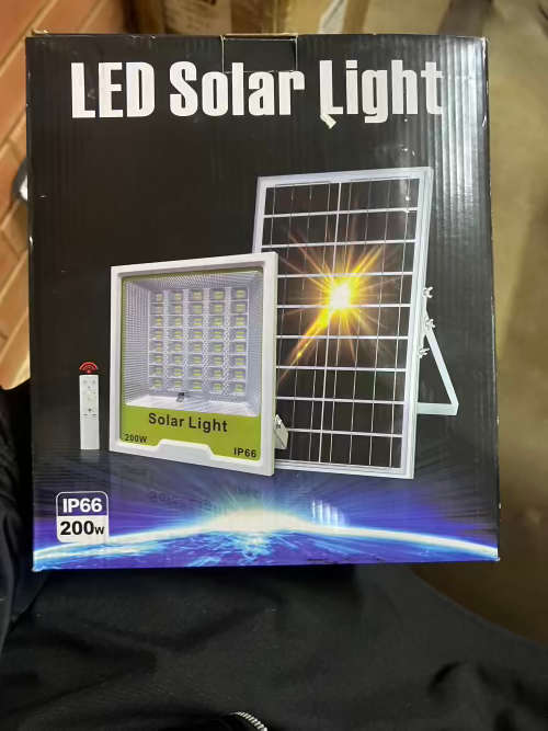 200W Smart Solar Panel Outdoor Solar Light with Remote Control and Motion Sensor IP66 Waterproof