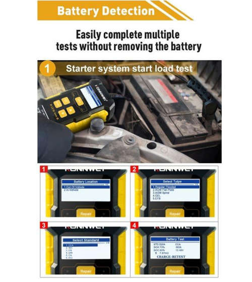 KONNWEI KW510 Car Battery, Charger, Repair Test Equipment 3in1
