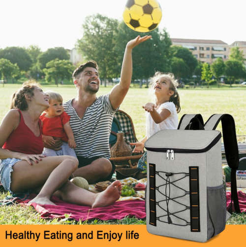 Portable Insulated Leakproof Cooler Bag Lunch Picnic Bag Backpack - Grey or Black