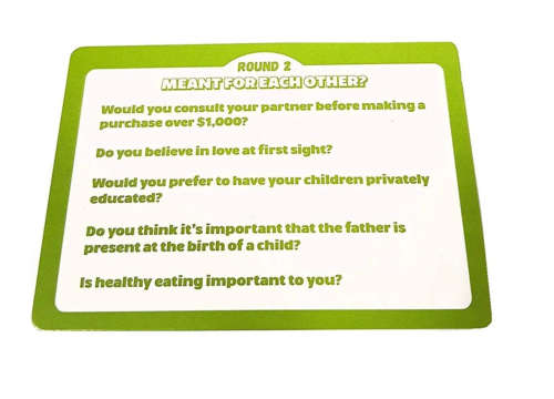 The Couples Quiz Card Game