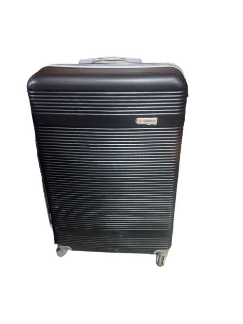 Hard Outer Shell Travel Luggage Set - 3 Piece - Black With Lines- Premium Quality Brand New