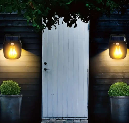 Solar Induction Wall Lamp Tungsten Wire Wall Lamp Three Function Villa Garden Waterproof Light