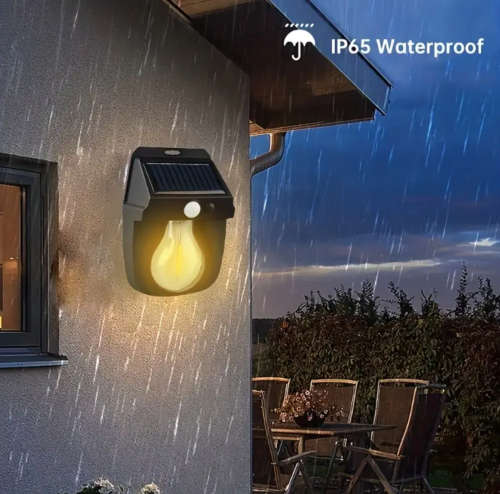 Solar Induction Wall Lamp Tungsten Wire Wall Lamp Three Function Villa Garden Waterproof Light