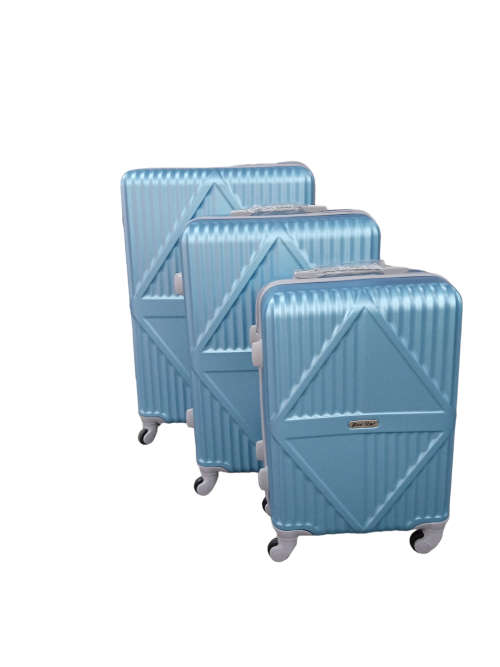 Latest Fashion Fancy Design High Quality Hard Outer Shell 3 in 1 Travel Luggage Set - Sky Blue