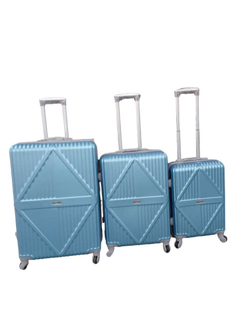 Latest Fashion Fancy Design High Quality Hard Outer Shell 3 in 1 Travel Luggage Set - Sky Blue