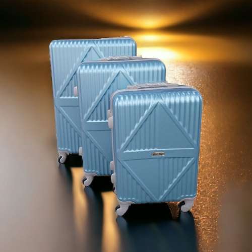 Latest Fashion Fancy Design High Quality Hard Outer Shell 3 in 1 Travel Luggage Set - Sky Blue