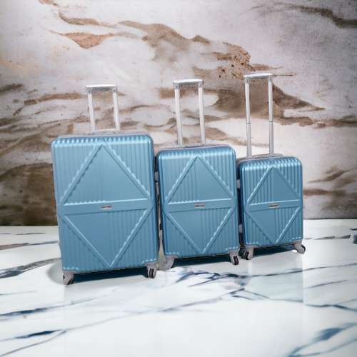 Latest Fashion Fancy Design High Quality Hard Outer Shell 3 in 1 Travel Luggage Set - Sky Blue