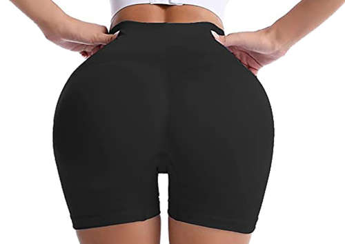Gym Shorts for Women - High Waisted, Butt Lifting Yoga Pants - Black - S-M