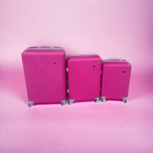Latest Fashion Fancy Design High Quality Hard Outer Shell 3 in 1 Travel Luggage Set - Pink
