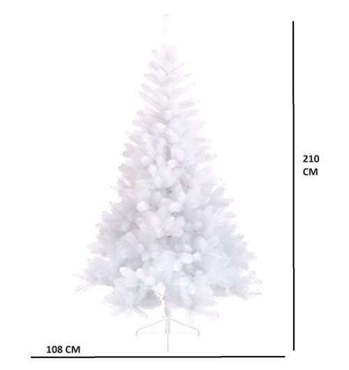 210 cm Snow White Pine Needle Christmas Tree