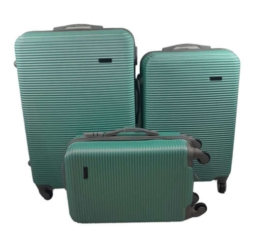 Large 31` Inch Size 3 Piece Hard Outer Shell Luggage Set - Soda Green