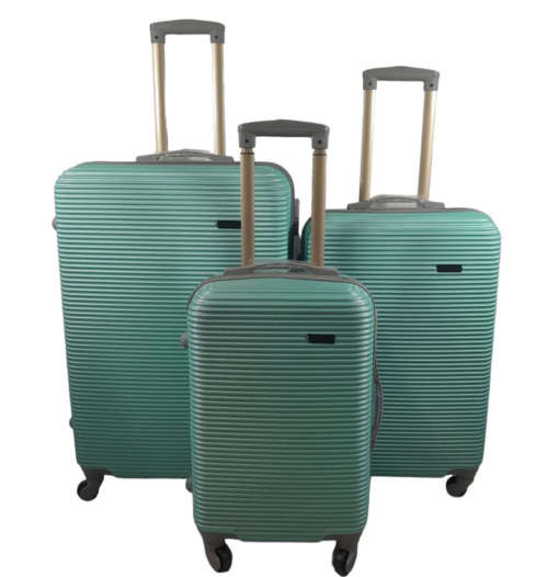 Large 31` Inch Size 3 Piece Hard Outer Shell Luggage Set - Soda Green