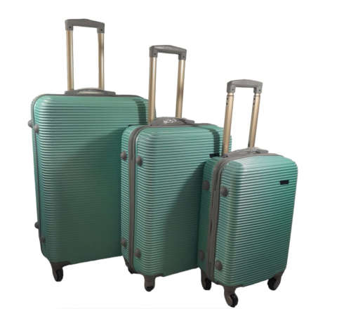 Large 31` Inch Size 3 Piece Hard Outer Shell Luggage Set - Soda Green
