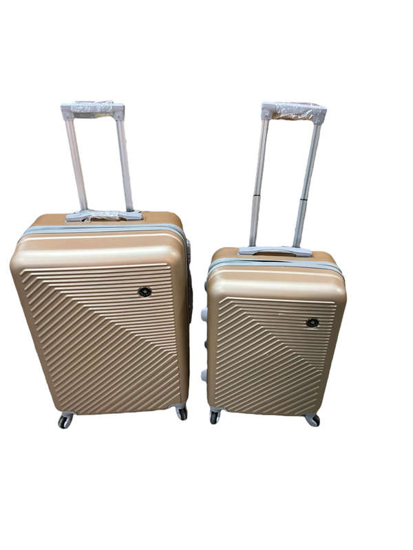 Latest Fashion Fancy Design High Quality Hard Outer Shell 3 in 1 Travel Luggage Set - Golden Demo