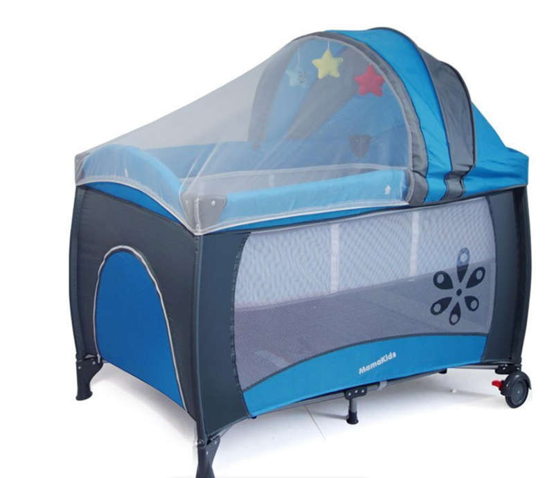 Baby Centre Travel Cot With Folding Mattress - Blue