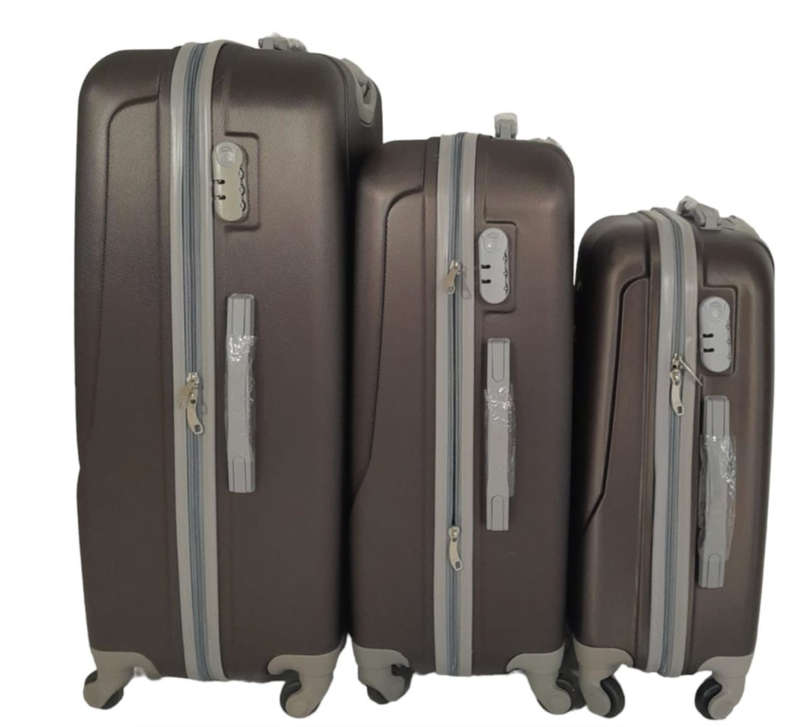 Lightweight Quad Wheel Quality Begin Again 360° - 3 Piece Luggage Set - Brown READ DESCRIPTION