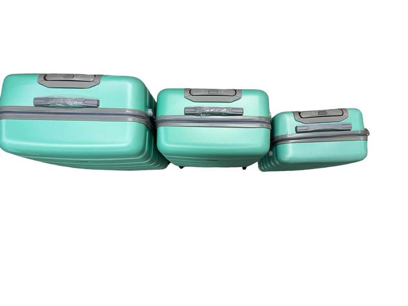 3 Piece Travel Luggage Set High Quality Hard Outer Shell - Apple Green