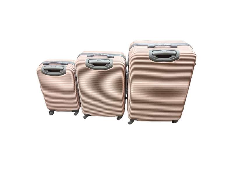 3 Piece Travel Luggage Set High Quality Hard Outer Shell - LIGHT PINK
