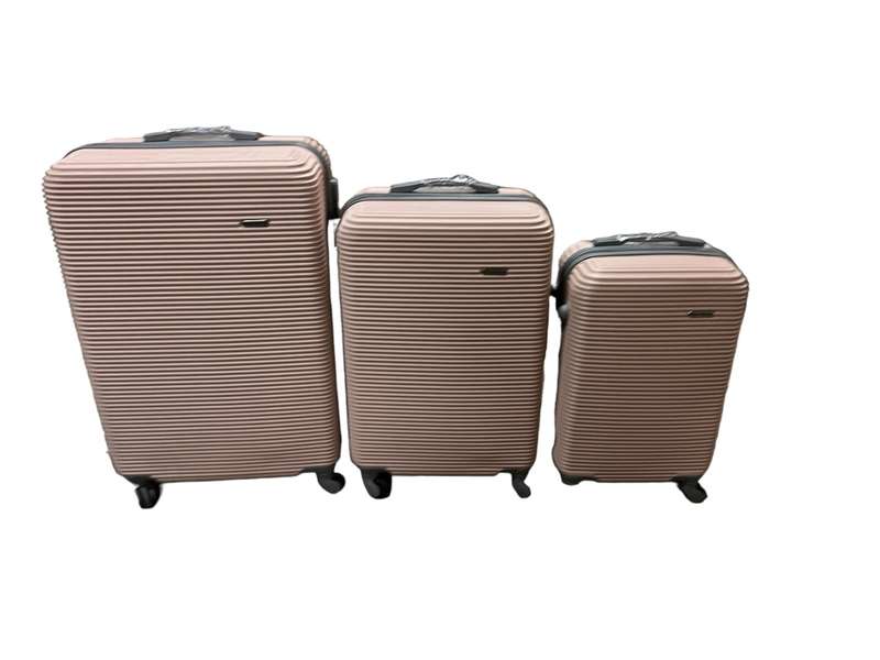 3 Piece Travel Luggage Set High Quality Hard Outer Shell - LIGHT PINK
