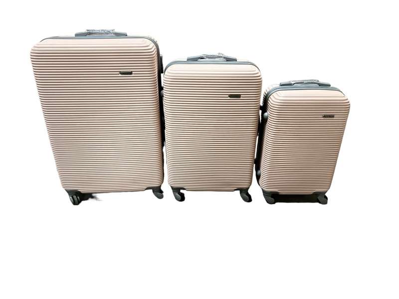 3 Piece Travel Luggage Set High Quality Hard Outer Shell - LIGHT PINK