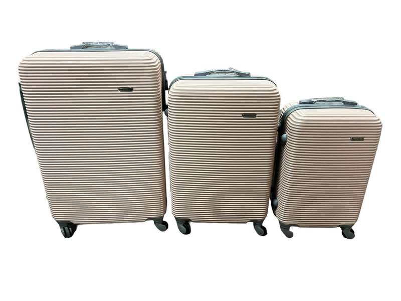 3 Piece Travel Luggage Set High Quality Hard Outer Shell - LIGHT PINK