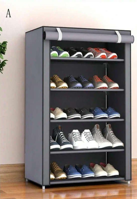 5 TIER Multilayer Simple Fabric Shoe Cabinet, Shoe Rack - New