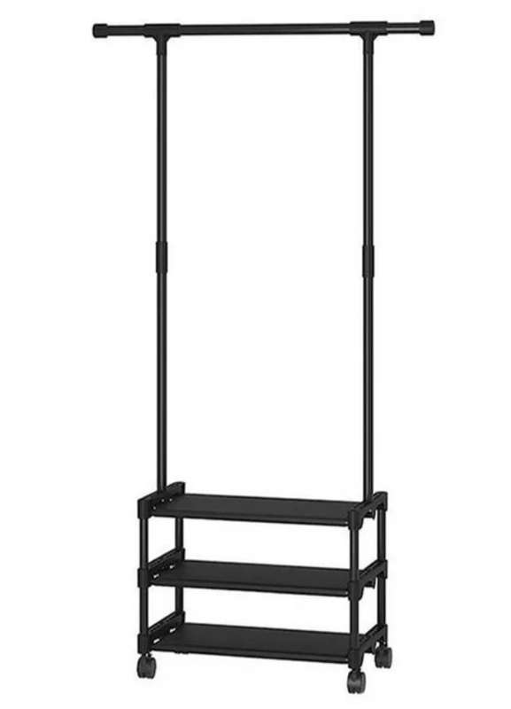3-Tier Clothes and Shoe Organizer with 360 Degree Wheels