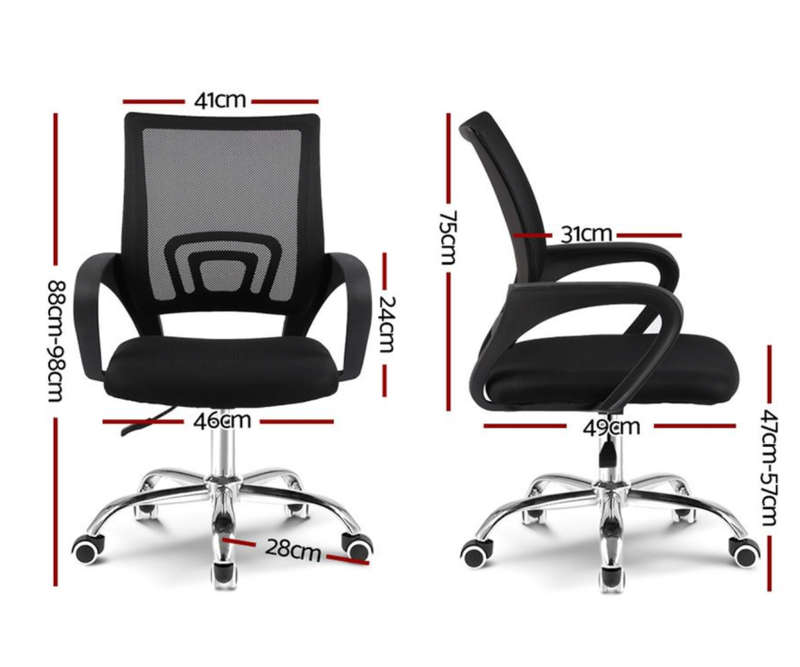 Office Chair Ergonomic Computer Chair Home Armchair Task Study Typist Chair - Black Display Unit