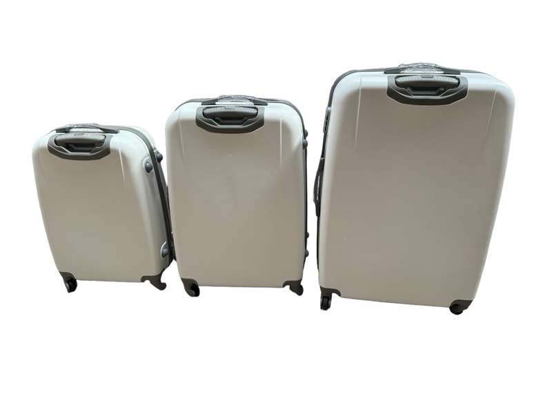 360° 3 Piece Hard Outer Shell Premium Lightweight Luggage Set - PURE WHITE - NEW