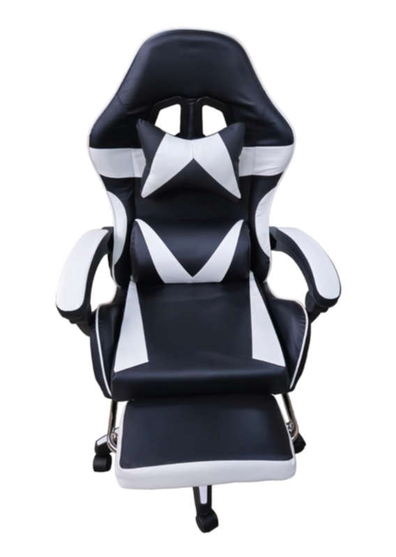 Rex M PU Leather Ergonomic Reclinable Gaming Chair with Adjustable Leg Rest - White- SEE DESCRIPTION